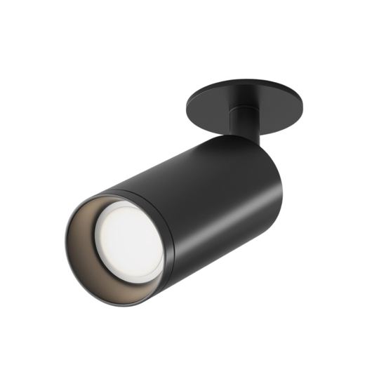Faretto da incasso cilindro da soffitto nero orientabile maytoni focus