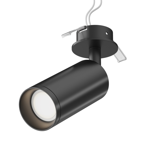 Faretto da incasso cilindro da soffitto nero orientabile maytoni focus