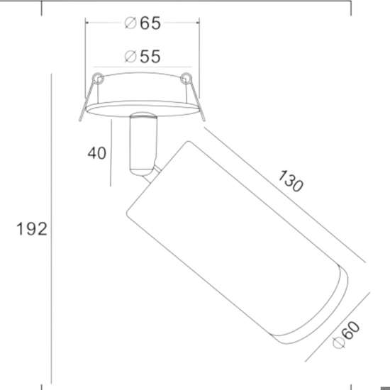 Faretto da incasso cilindro da soffitto nero orientabile maytoni focus