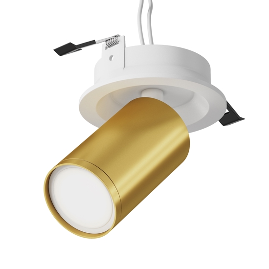 Faretto da incasso a soffitto cilindro oro orientabile maytoni focus