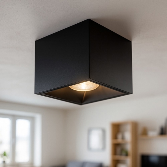Faretto da soffitto nero cubo led 12w 3000k maytoni alfa fp
