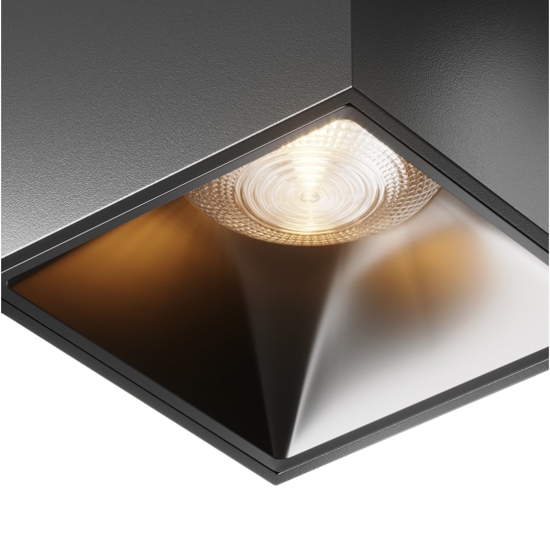 Faretto da soffitto nero cubo led 12w 3000k maytoni alfa fp
