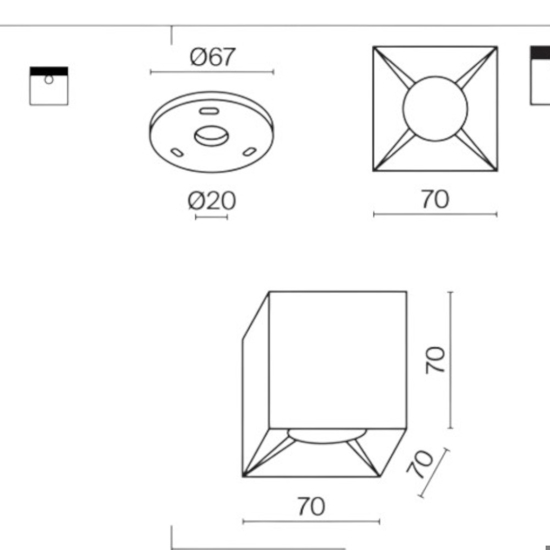 Faretto da soffitto nero cubo led 12w 3000k maytoni alfa fp