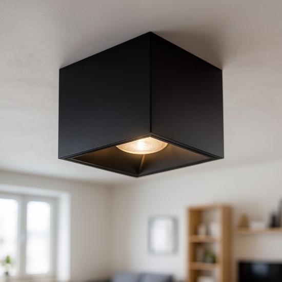 Faretto led 12w 4000k focus cubo nero da soffitto maytoni fp