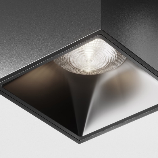 Faretto led 12w 4000k focus cubo nero da soffitto maytoni fp