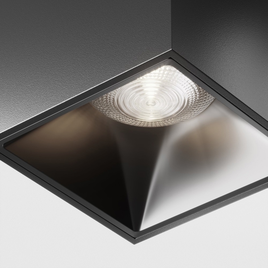 Faretto led 12w 4000k focus cubo nero da soffitto maytoni