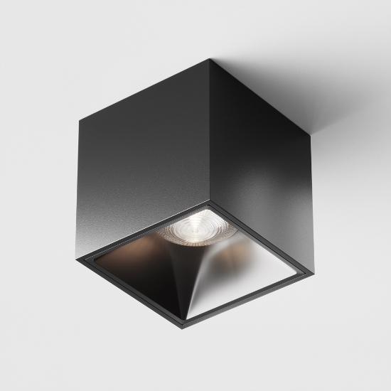 Faretto led 12w 4000k focus cubo nero da soffitto maytoni fp
