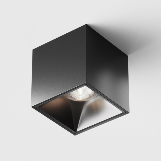 Faretto led 12w 4000k focus cubo nero da soffitto maytoni