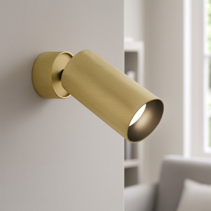 Applique da parete cilindro orientabile oro nero maytoni focus