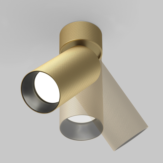 Applique da parete cilindro orientabile oro nero maytoni focus