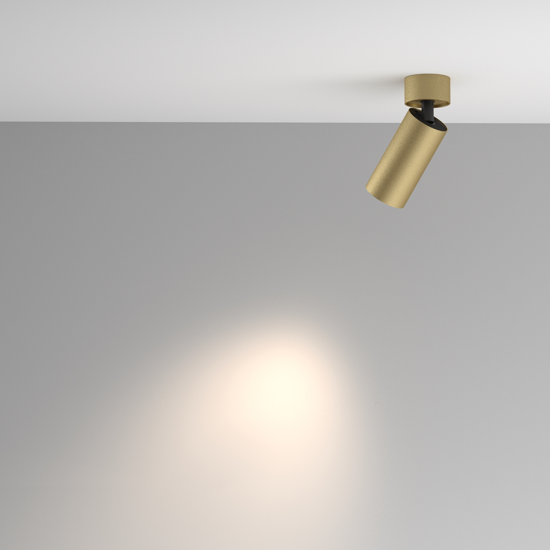 Applique da parete cilindro orientabile oro nero maytoni focus
