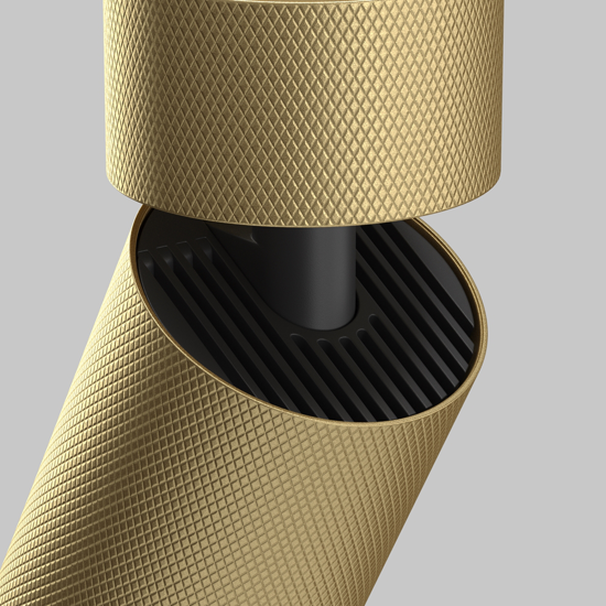 Applique da parete cilindro orientabile oro nero maytoni focus