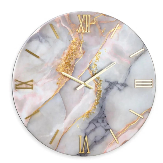 Orologio cirpo da parete 60cm moderno resina effetto marmorizzato
