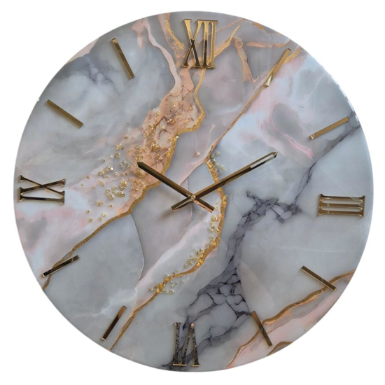 Orologio cirpo da parete 60cm moderno resina effetto marmorizzato