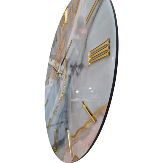 Orologio cirpo da parete 60cm moderno resina effetto marmorizzato