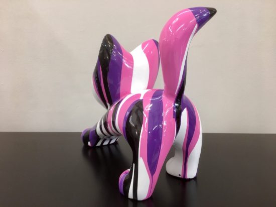 Scultura da tavolo gatto design moderno soprmmobile multicolor promozione