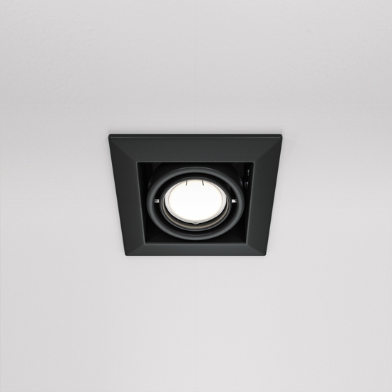 Faretto da incasso a soffitto nero quadrato orientabile maytoni m
