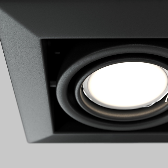 Faretto da incasso a soffitto nero quadrato orientabile maytoni m