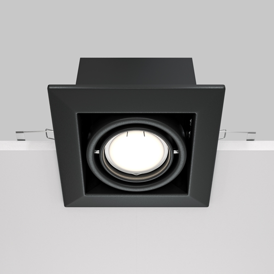 Faretto da incasso a soffitto nero quadrato orientabile maytoni m