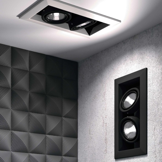 Cestello faretto da incasso soffitto nero maytoni metal modern