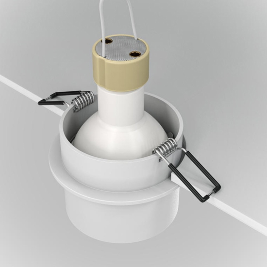 Faretto bianco da incasso a soffitto rotondo maytoni reif