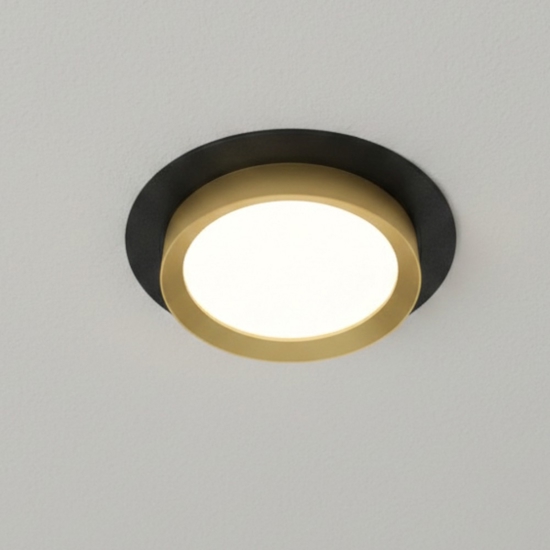 Faretto da incasso a soffito oro nero rotondo gx53 maytoni hoop