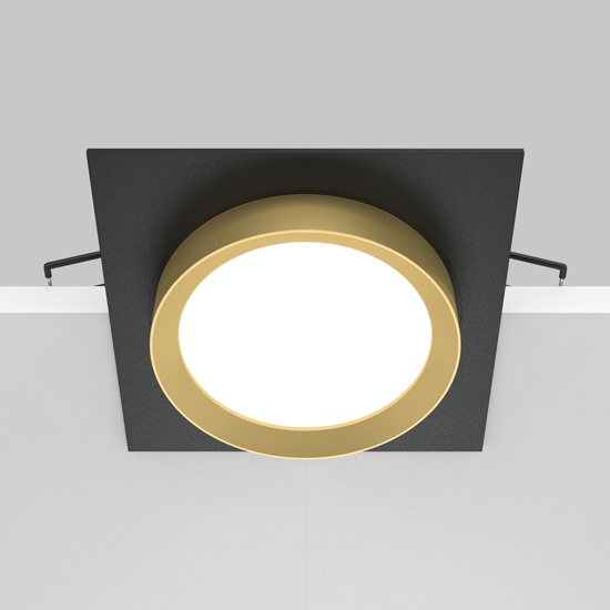 Faretto da incasso a soffitto nero oro gx53 maytoni hoop