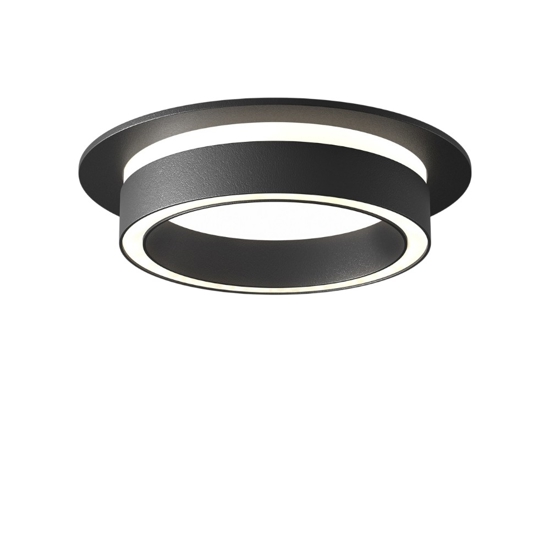Faretto da incasso led gx53 nero rotondo a soffitto maytoni orlo