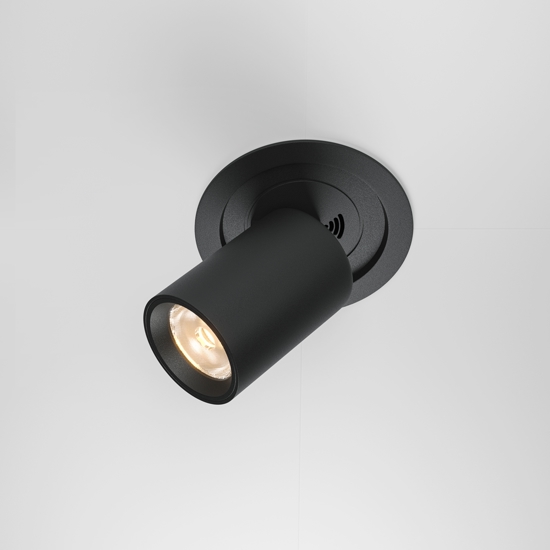 Maytoni hidden faretto retrattile da incasso led 10w 3000k 220v orientabile nero