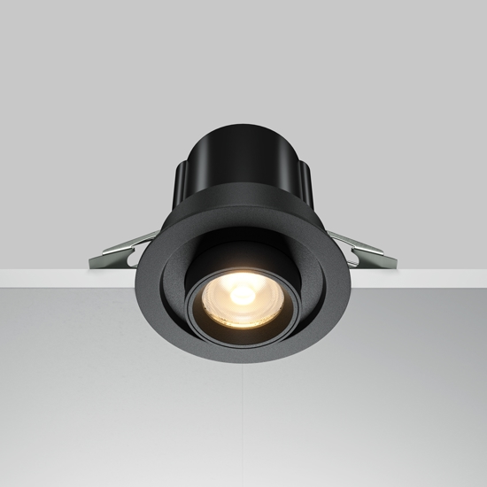 Maytoni hidden faretto retrattile da incasso led 10w 3000k 220v orientabile nero