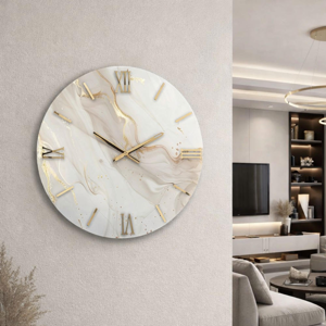 Orologio da parete rotondo design moderno effetto marmo 40cm