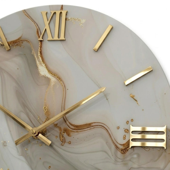 Orologio da parete rotondo design moderno effetto marmo 40cm