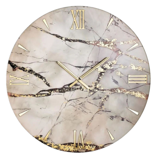 Orologio da parete 60cm elegance gold tondo moderno in resina
