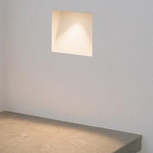 Segnapasso di gesso da incasso a scomparsa bianco g9 led