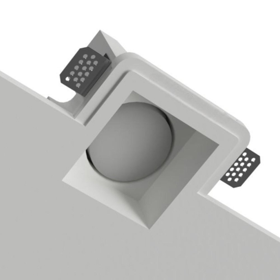 Faretto di gesso quadrato da incasso a soffitto gx53