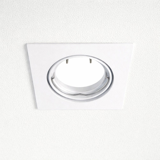 Faretto incasso per controsoffitto bianco quadrato orientabile