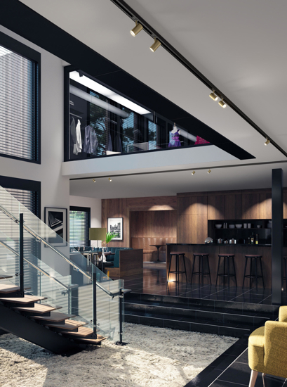 Binario trifase 2 mt nero gea luce