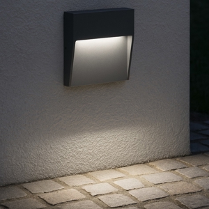 Segnapasso led 3w 4000k per esterno quadrato antracite gealuce