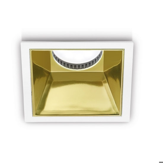 Faretto quadrato da incasso per controsoffitto  bianco oro gea luce
