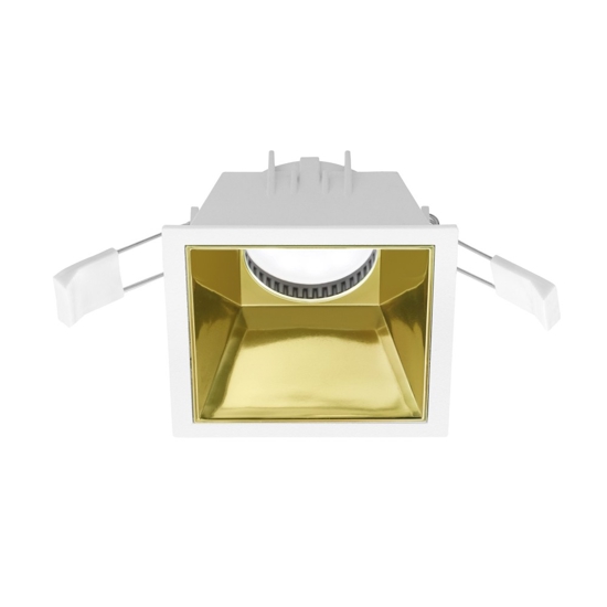 Faretto quadrato da incasso per controsoffitto  bianco oro gea luce