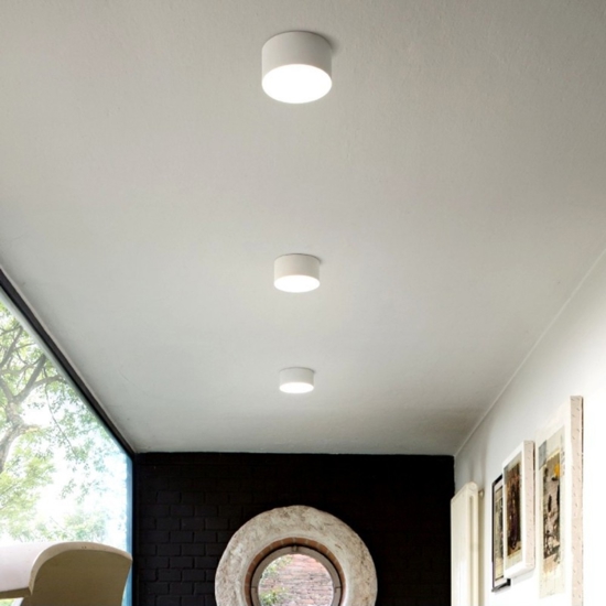 Gea luce cloe plafoniera da cucina led 12w 30000k rotonda bianca