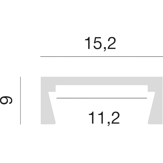 Profilo grigio 2mt per strip led max 10mm gea luce