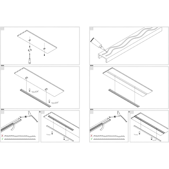 Profilo grigio 2mt per strip led max 10mm gea luce