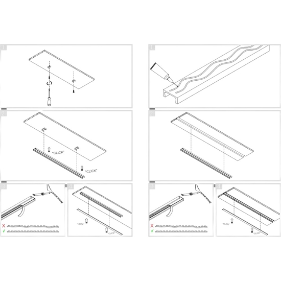 Gea luce profilo plafone bianco 2mt per strip led max 10mm