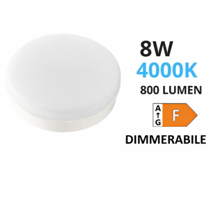 Lampadaina gx53 top light led 8w 4000k 800 lumen dimmerabile