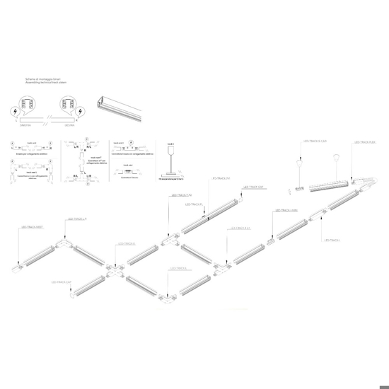 Faretto led per binario 13w 4000k bianco trifase 220v