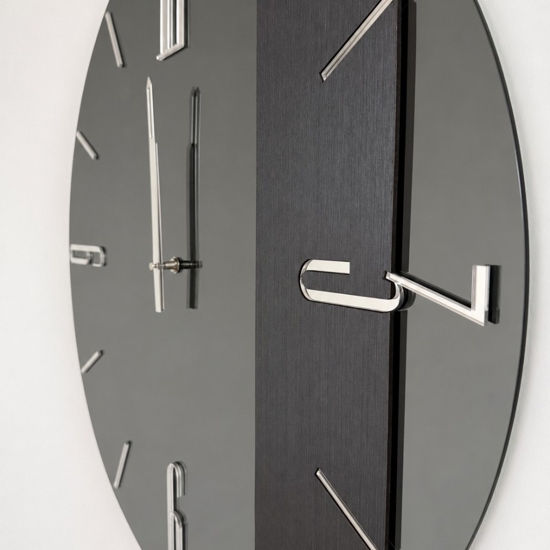 Grande orologio 80cm mantra vetro fume design rotondo moderno