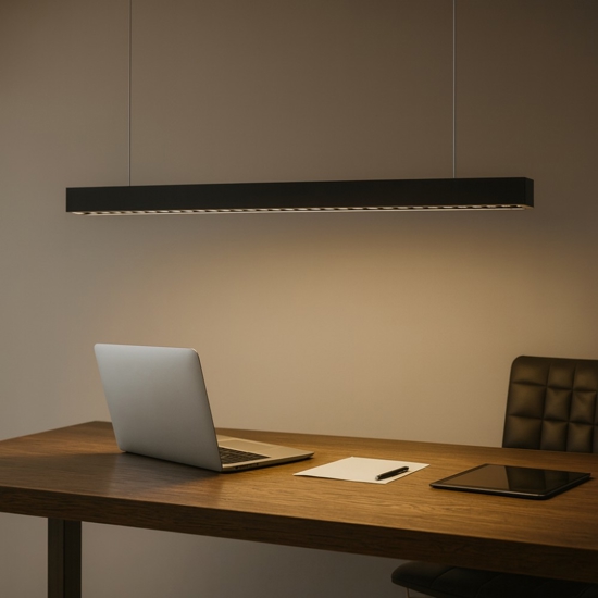 Lampadario led per scrivania ufficio nero 40w 3000k fp