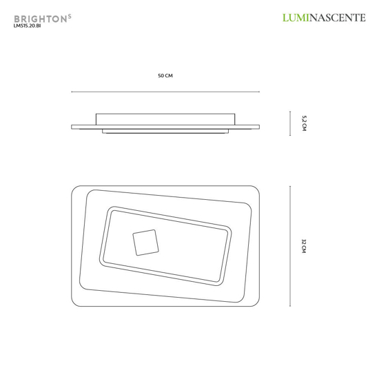Vivida brighton plafoniera per camera da letto led 3000k 4000k