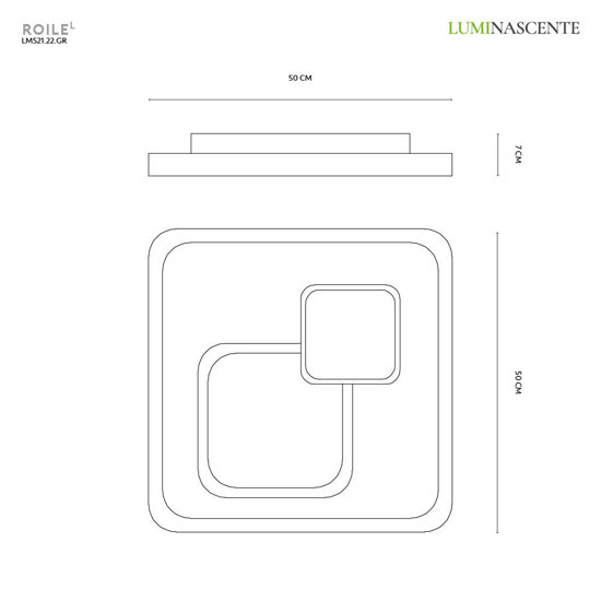 Plafoniera per camera da letto vivida roile quadrata led 3000k 4000k antracite